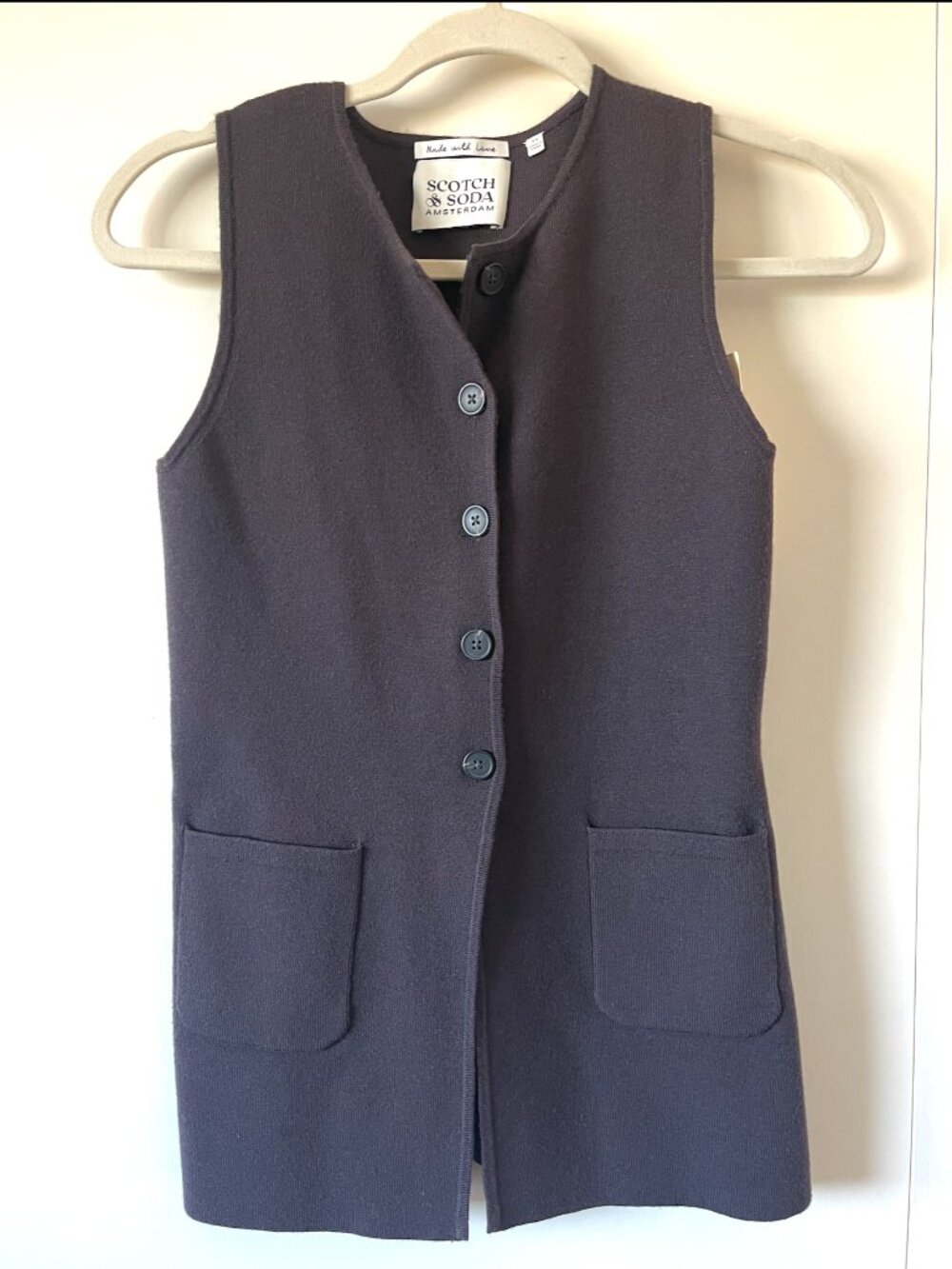 NWT Scotch & Soda Knit Vest Espresso // XSmall
